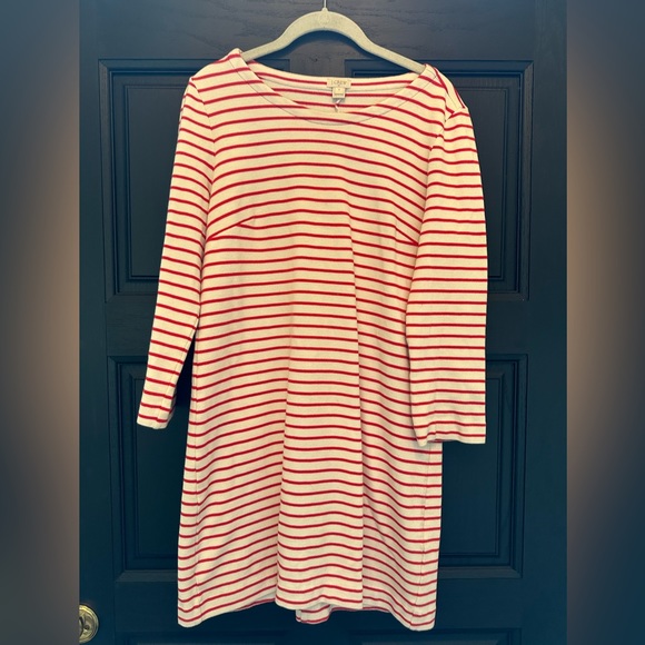 Striped J. Crew Knee-length Dress - Picture 1 of 5